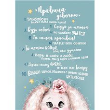 Картина на холсте по фото Модульные картины Печать портретов на холсте Правила дома - Для детей