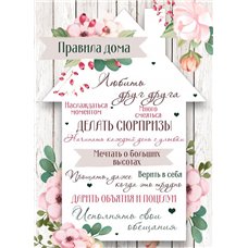 Картина на холсте по фото Модульные картины Печать портретов на холсте Правила дома - Постер