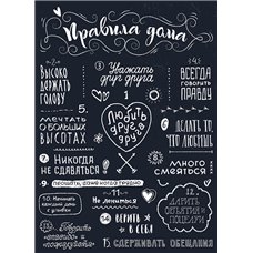 Картина на холсте по фото Модульные картины Печать портретов на холсте Правила дома - Постер
