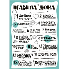 Картина на холсте по фото Модульные картины Печать портретов на холсте Правила дома - Постер