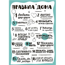 Правила дома - Постер - Модульная картины, Репродукции, Декоративные панно, Декор стен