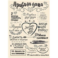 Картина на холсте по фото Модульные картины Печать портретов на холсте Правила дома - Постер