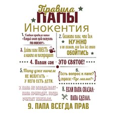 Картина на холсте по фото Модульные картины Печать портретов на холсте Правила дома для папы