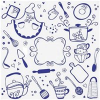 Портреты картины репродукции на заказ - Трафарет Элементы кухни
