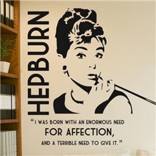 Картина на холсте по фото Модульные картины Печать портретов на холсте Трафарет Одри Хепберн / огромная потребность в любви