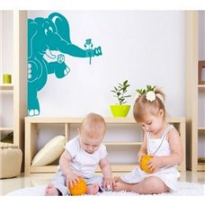Картина на холсте по фото Модульные картины Печать портретов на холсте Трафарет Слоненок