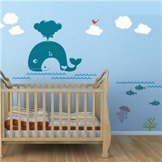 Картина на холсте по фото Модульные картины Печать портретов на холсте Трафарет Морские киты набор