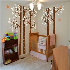 Картина на холсте по фото Модульные картины Печать портретов на холсте Трафарет Березки с птицами
