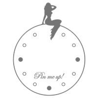 Портреты картины репродукции на заказ - Трафарет Часы pin up