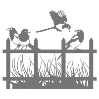 Портреты картины репродукции на заказ - Трафарет Птицы у забора