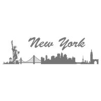 Портреты картины репродукции на заказ - Трафарет Панорама города New York
