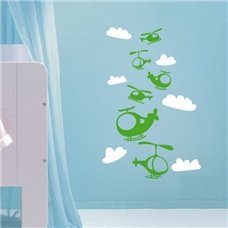 Картина на холсте по фото Модульные картины Печать портретов на холсте Трафарет Облака и вертолеты