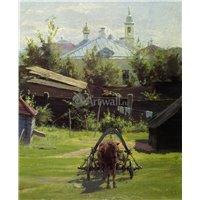 Портреты картины репродукции на заказ - Московский дворик 2, фрагмент