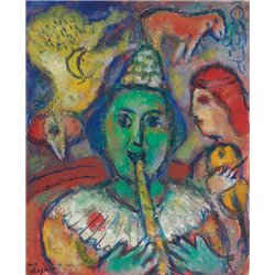 Клоун-флейтист и петух - Модульная картины, Репродукции, Декоративные панно, Декор стен