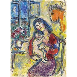 Мать и дитя перед окном - Модульная картины, Репродукции, Декоративные панно, Декор стен