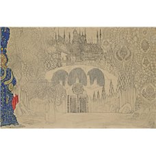 Картина на холсте по фото Модульные картины Печать портретов на холсте Бакст Леон «Эскиз декорации для Жар птицы»