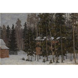 Петровичев Петр «Зимний пейзаж» - Модульная картины, Репродукции, Декоративные панно, Декор стен
