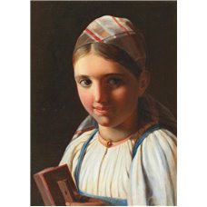 Картина на холсте по фото Модульные картины Печать портретов на холсте Круг Венецианова «Девушка с гармоникой»