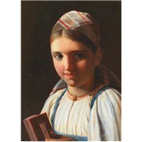 Круг Венецианова «Девушка с гармоникой»