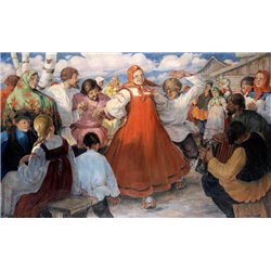 Завистовсий Михаил «Танцы в деревне» - Модульная картины, Репродукции, Декоративные панно, Декор стен