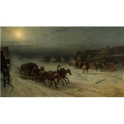 Сверчков Николай «Зимняя тройка» - Модульная картины, Репродукции, Декоративные панно, Декор стен