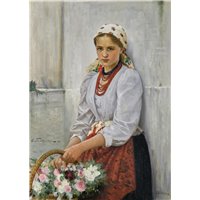 Портреты картины репродукции на заказ - Галкин Илья «Цветочница»
