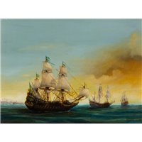 Портреты картины репродукции на заказ - Кроликовский Йозеф «Корабли в море»