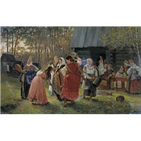 Портреты картины репродукции на заказ - Корзухин Алексей «Девушки»