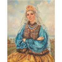 Портреты картины репродукции на заказ - Кацура-Фалилеева Екатерина «Портрет девушки»