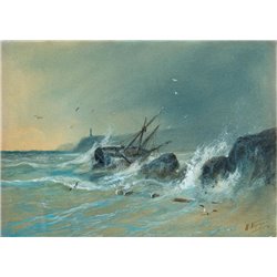 Каразин Николай «Штормовое море» - Модульная картины, Репродукции, Декоративные панно, Декор стен