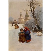 Портреты картины репродукции на заказ - Изакевич Иван «Дети, идущие из церкви»