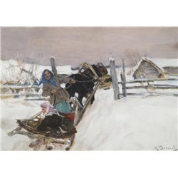 Степанов Алексей «Зимой на санях» - Модульная картины, Репродукции, Декоративные панно, Декор стен