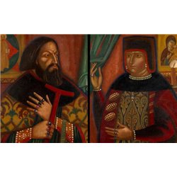 Стеллецкий Дмитрий «Бояре, муж и жена» - Модульная картины, Репродукции, Декоративные панно, Декор стен