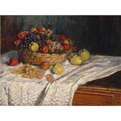 Корзина с яблоками и виноградом - Модульная картины, Репродукции, Декоративные панно, Декор стен