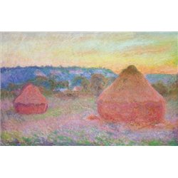 Стога в конце дня, осень - Модульная картины, Репродукции, Декоративные панно, Декор стен