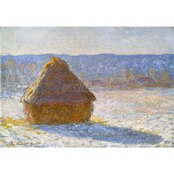 Стога утром, снег - Модульная картины, Репродукции, Декоративные панно, Декор стен