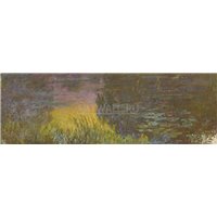 Портреты картины репродукции на заказ - Кувшинки, закат солнца