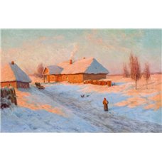 Картина на холсте по фото Модульные картины Печать портретов на холсте Деревня зимой