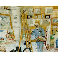 Рисующий скелет - Модульная картины, Репродукции, Декоративные панно, Декор стен