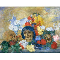 Черепа и цветы - Модульная картины, Репродукции, Декоративные панно, Декор стен