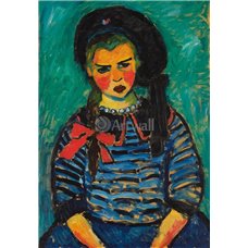 Картина на холсте по фото Модульные картины Печать портретов на холсте Девочка с красным бантом