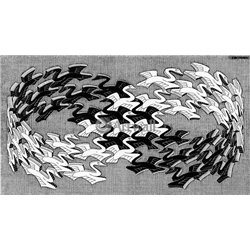 Психоделические животные и птицы, летящие по петле Мебиуса - Модульная картины, Репродукции, Декоративные панно, Декор стен