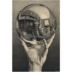 Рука с отражающей сферой - Модульная картины, Репродукции, Декоративные панно, Декор стен