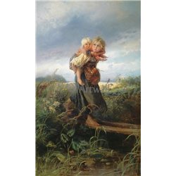 Дети, бегущие от грозы - Модульная картины, Репродукции, Декоративные панно, Декор стен