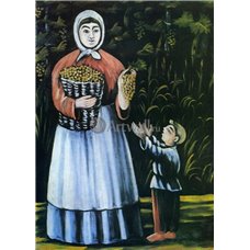 Картина на холсте по фото Модульные картины Печать портретов на холсте Крестьянка с сыном