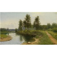 Речной пейзаж с фигурой