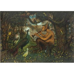 Сатир и птицы - Модульная картины, Репродукции, Декоративные панно, Декор стен