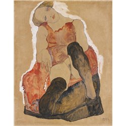 Девушка в черных чулках - Модульная картины, Репродукции, Декоративные панно, Декор стен
