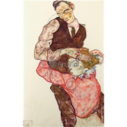 Любовники, автопортрет с Валли - Модульная картины, Репродукции, Декоративные панно, Декор стен