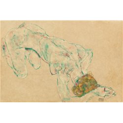 Обнаженная на коленях опирается на локти - Модульная картины, Репродукции, Декоративные панно, Декор стен